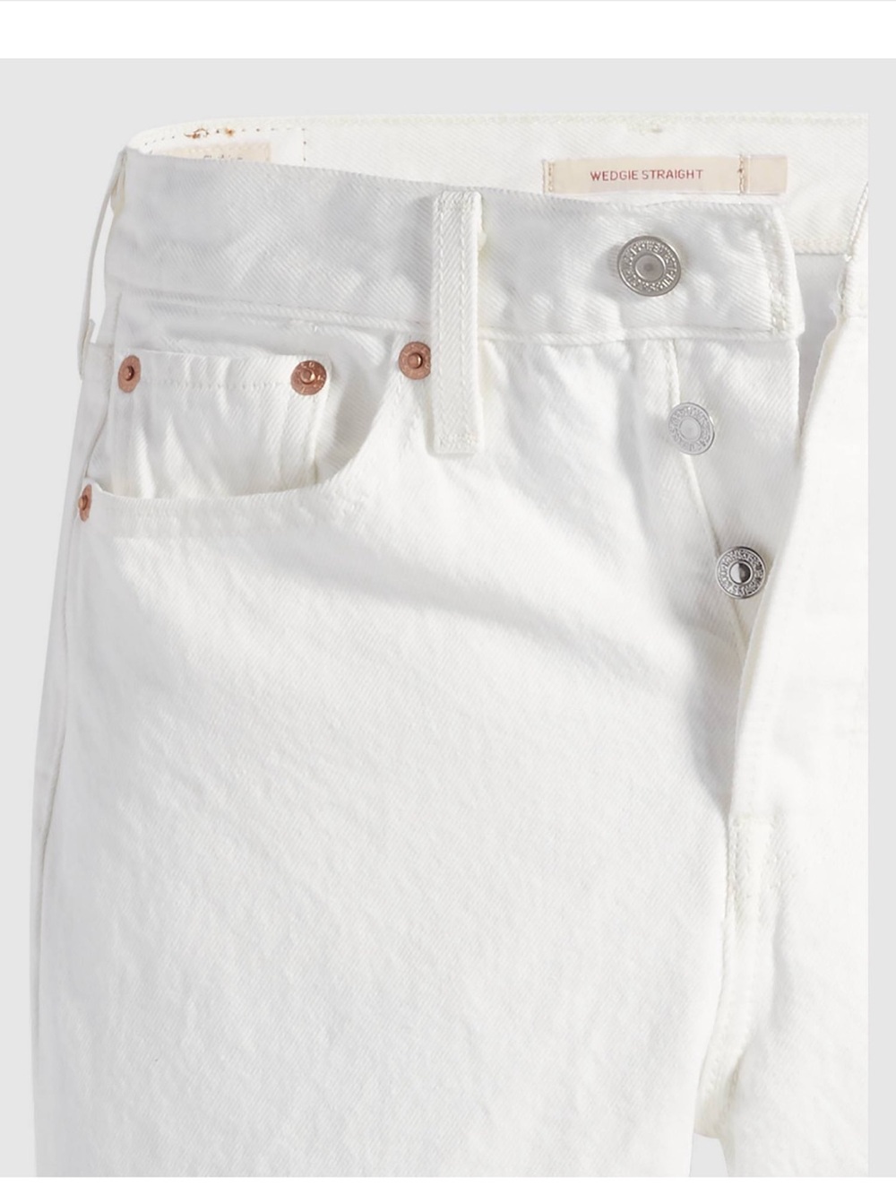 Levi’s Wedgie Straight Ankle Jeans in White - Picture 2 of 10